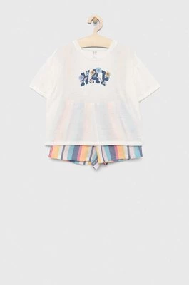 GAP piżama dziecięca kolor biały wzorzysta Gap