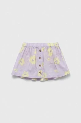 GAP spódnica lniana dziecięca kolor fioletowy mini rozkloszowana Gap