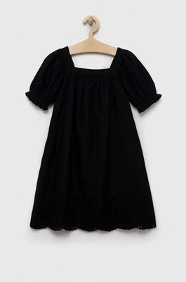 GAP sukienka bawełniana dziecięca kolor czarny mini prosta Gap