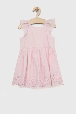 GAP sukienka bawełniana dziecięca kolor różowy mini rozkloszowana Gap