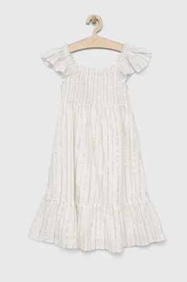 GAP sukienka dziecięca kolor biały midi rozkloszowana Gap