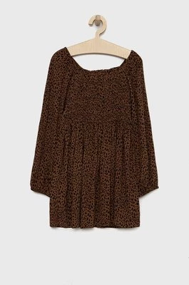 GAP sukienka dziecięca kolor brązowy mini rozkloszowana Gap