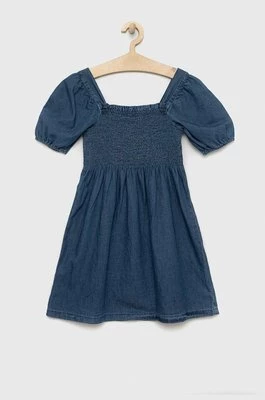 GAP sukienka jeansowa dziecięca kolor niebieski mini rozkloszowana Gap