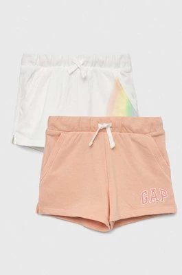 GAP szorty dziecięce 2-pack kolor pomarańczowy wzorzyste regulowana talia Gap
