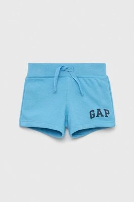 GAP szorty dziecięce kolor niebieski z nadrukiem regulowana talia Gap