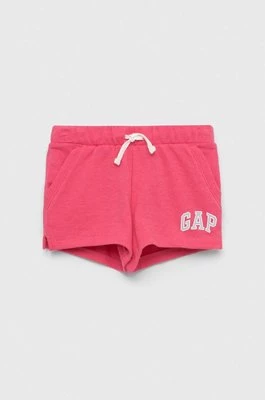 GAP szorty dziecięce kolor różowy z nadrukiem regulowana talia Gap
