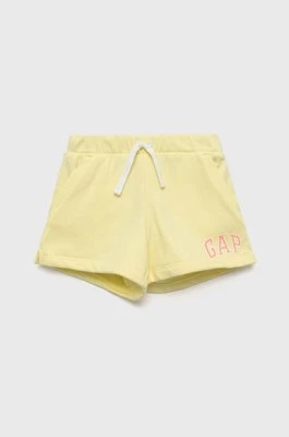GAP szorty dziecięce kolor żółty z nadrukiem regulowana talia Gap