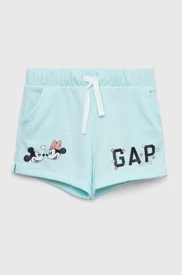 GAP szorty dziecięce x Disney kolor niebieski z nadrukiem regulowana talia Gap