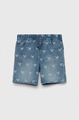 GAP szorty jeansowe dziecięce x Disney kolor niebieski wzorzyste regulowana talia Gap