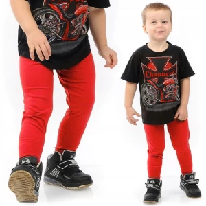 ﻿Getry chłopięce Długie legginsy Spodnie Czerwone 110