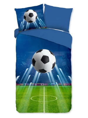 Good Morning Komplet pościeli "Goal" w kolorze niebieskim rozmiar: 140x200/220 cm
