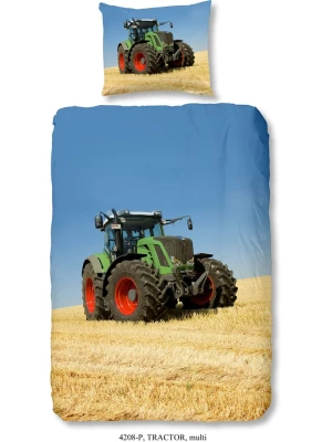 Good Morning Komplet pościeli "Tractor" w kolorze niebiesko-beżowym rozmiar: 135x200 cm