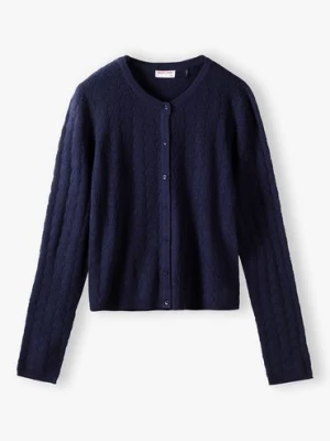Granatowy sweter dla dziewczynki z ozdobnymi guzikami 5.10.15.