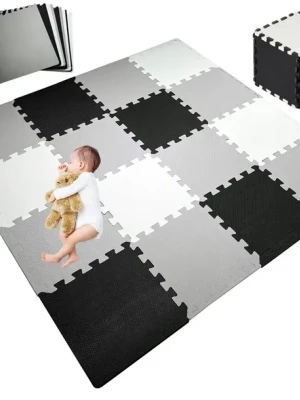 GRUBA MATA EDUKACYJNA dla Dzieci Puzzle PIANKOWE 16szt + obrzeża XXL