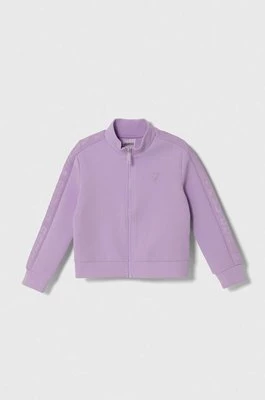 Guess bluza dziecięca kolor fioletowy gładka
