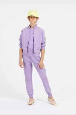 Guess bluza dziecięca kolor fioletowy z aplikacją