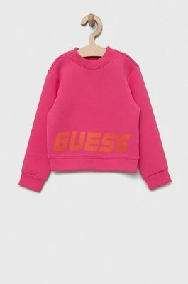 Guess bluza dziecięca kolor różowy z nadrukiem