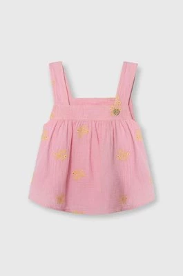 Guess bluzka bawełniana dziecięca kolor różowy wzorzysta