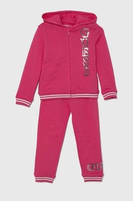 Guess dres bawełniany dziecięcy kolor różowy K4YG00 KA6R4
