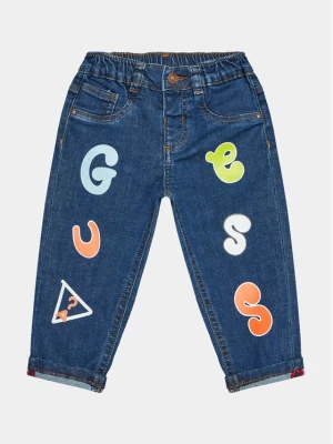 Guess Jeansy N3YA04 D4CA0 Granatowy Loose Fit