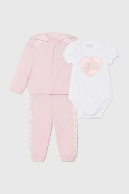 Guess komplet bawełniany niemowlęcy kolor różowy S4YG03 KAN04