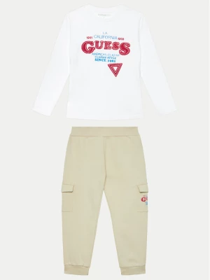 Guess Komplet bluzka i spodnie N4YG10 K8HM3 Biały Regular Fit