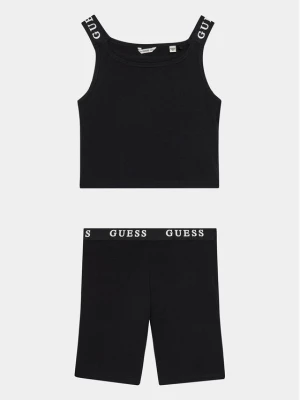 Guess Komplet top i spodenki J4RG02 KABR0 Czarny Slim Fit