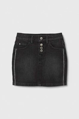 Guess spódnica jeansowa dziecięca kolor czarny mini prosta