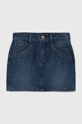 Guess spódnica jeansowa dziecięca kolor granatowy mini prosta