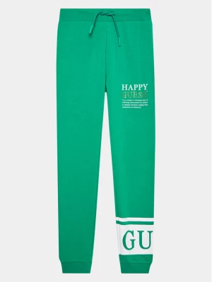 Guess Spodnie dresowe J3YQ11 KA6R4 Zielony Regular Fit