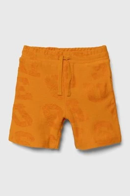 Guess szorty bawełniane dziecięce kolor pomarańczowy regulowana talia