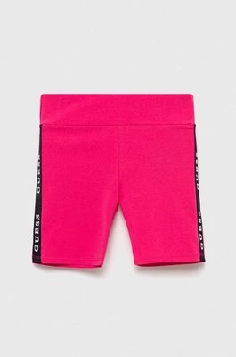 Guess szorty dziecięce kolor różowy z aplikacją