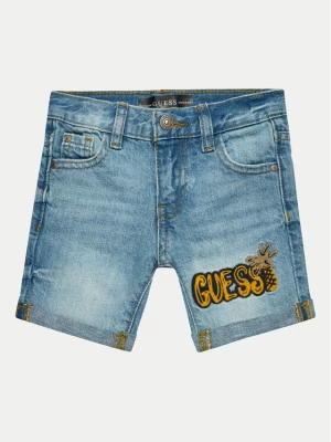 Guess Szorty jeansowe N4GD17 D41E0 Niebieski Regular Fit