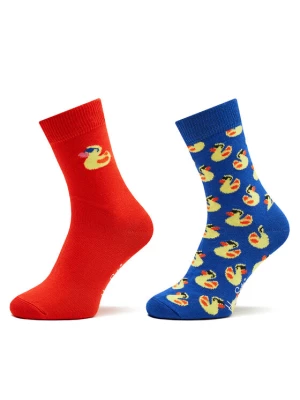 Happy Socks Zestaw 2 par wysokich skarpet dziecięcych KRDU02-0200 Kolorowy