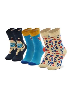 Happy Socks Zestaw 3 par wysokich skarpet dziecięcych XKAST08-2200 Kolorowy