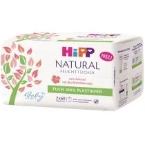 Hipp Babysanft Ultra-Sensitive Biodegradowalne chusteczki nawilżane Natural Soft, od 1. dnia życia 2 x 60 szt. HiPP