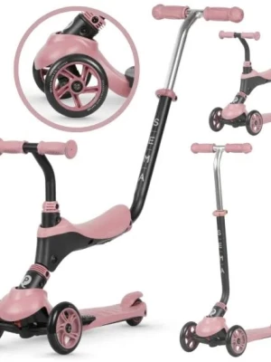 HULAJNOGA dla dzieci 3-kołowa LED ŚWIECI QPLAY SEMA 3w1 Pink 3+ RÓŻOWA HULAJNOGA dla dzieci 3-kołowa LED ŚWIECI QPLAY SEMA 3w1 Pink 3+ RÓŻOWA