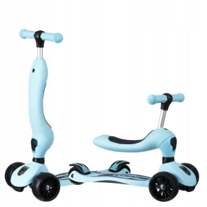 ﻿Hulajnoga LED 2w1 SCOOT AN' DRIVE jeździk BLUE SCOUT pchacz dla dzieci