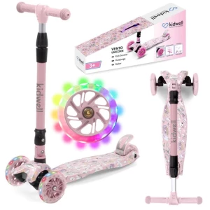 Hulajnoga trójkołowa balansowa Kidwell Vento Unicorn różowa koła LED Hulajnoga trójkołowa balansowa Kidwell Vento Unicorn różowa koła LED