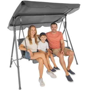 HUŚTAWKA OGRODOWA 3-OSOBOWA ŁAWKA BUJANA + MATERAC 2x PODUSZKI