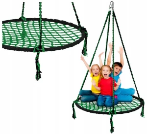 ﻿HUŚTAWKA ogrodowa BOCIANIE GNIAZDO dla dzieci BINGO duża 100CM obręcz METAL