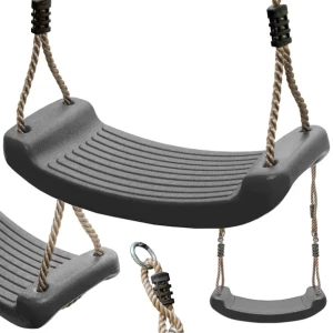 Huśtawka ogrodowa DESKA siedzisko 42 cm plastikowe dla dzieci Szare Mocne