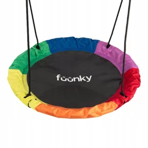 ﻿HUŚTAWKA ogrodowa DZIECIĘCA bocianie gniazdo 150 kg Multicolor śr. 100 cm