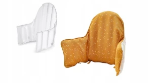 ﻿IKEA ANTILOP poduszka i pokrycie krzesełka do karm dwustronna żółty biały