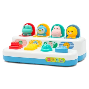 Interaktywna zabawka Baby Mix - wyskakująceokienka ze zwierzętami Peekaboo, 25,2 x 11 x 13 cm