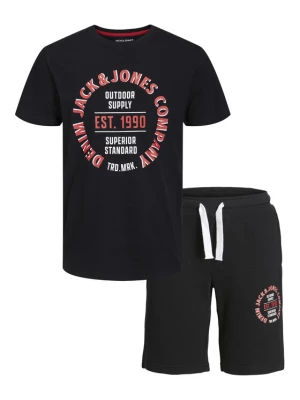 Jack&Jones Junior Komplet t-shirt i szorty sportowe 12235271 Czarny Regular Fit