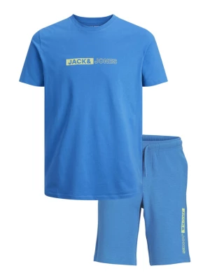 Jack&Jones Junior Komplet t-shirt i szorty sportowe 12235345 Niebieski Regular Fit