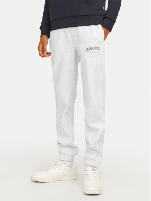 Jack&Jones Junior Spodnie dresowe Caleb 12258982 Biały Relaxed Fit