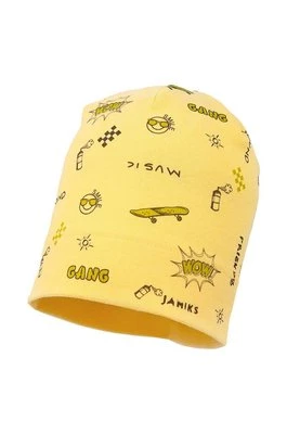 Jamiks czapka dziecięca LEXUS kolor żółty z cienkiej dzianiny