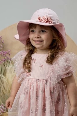 Jamiks kapelusz bawełniany dziecięcy KATRINE kolor różowy bawełniany